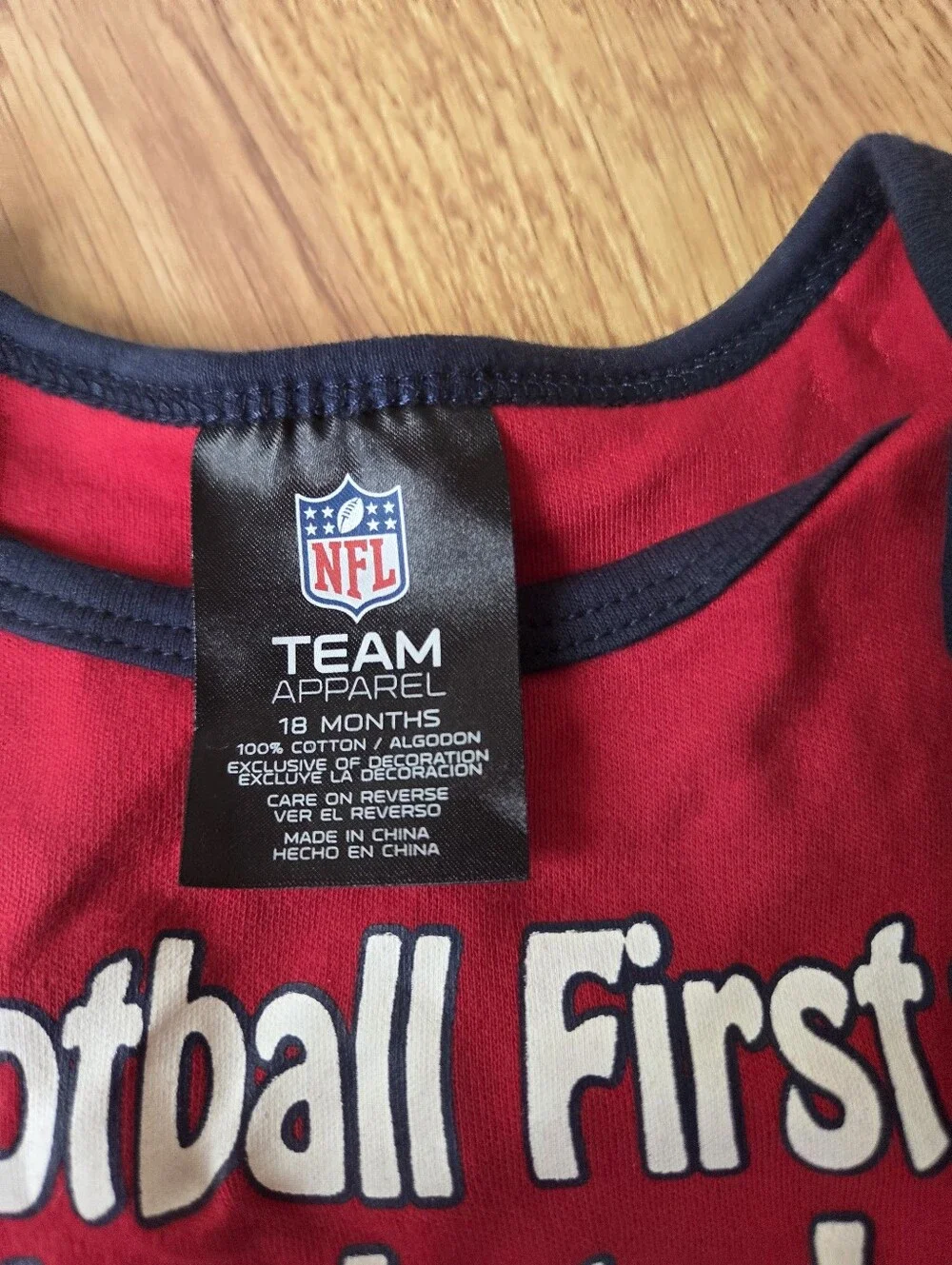 NFL Houston Texans Baby Bodysuit 18M 2pc Set Navy Red Short Sleeves NWT
